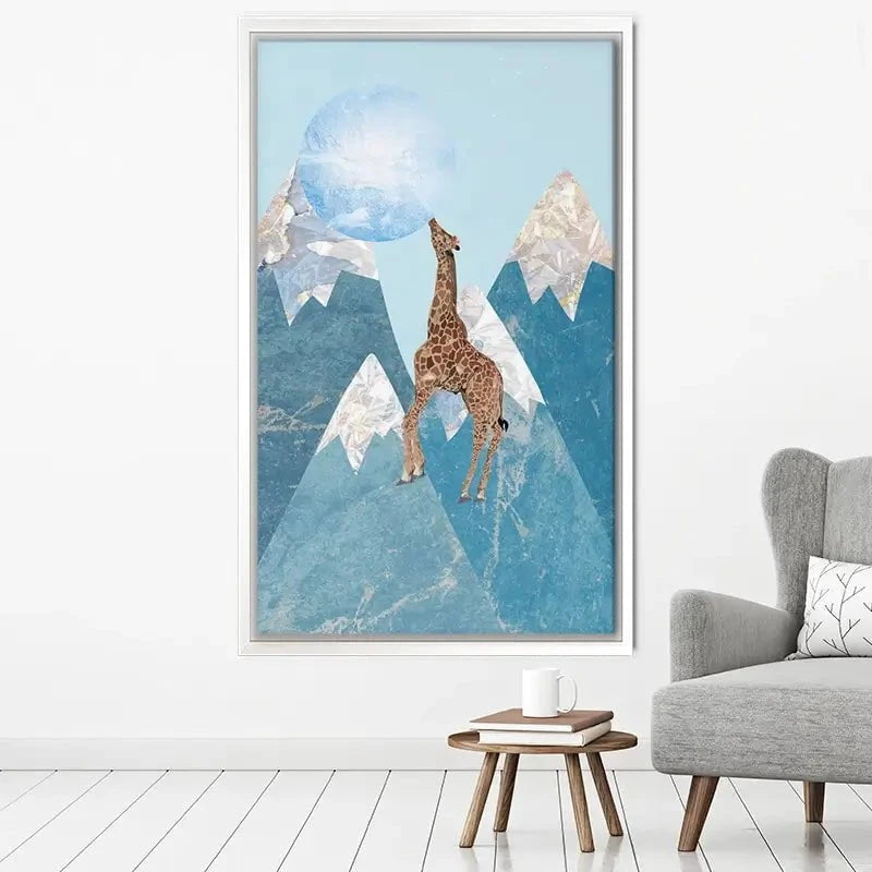 Giraffe On A Mountain Canvas Print Giraffe On A Mountain Canvas Print wall art product Sarah Manovski