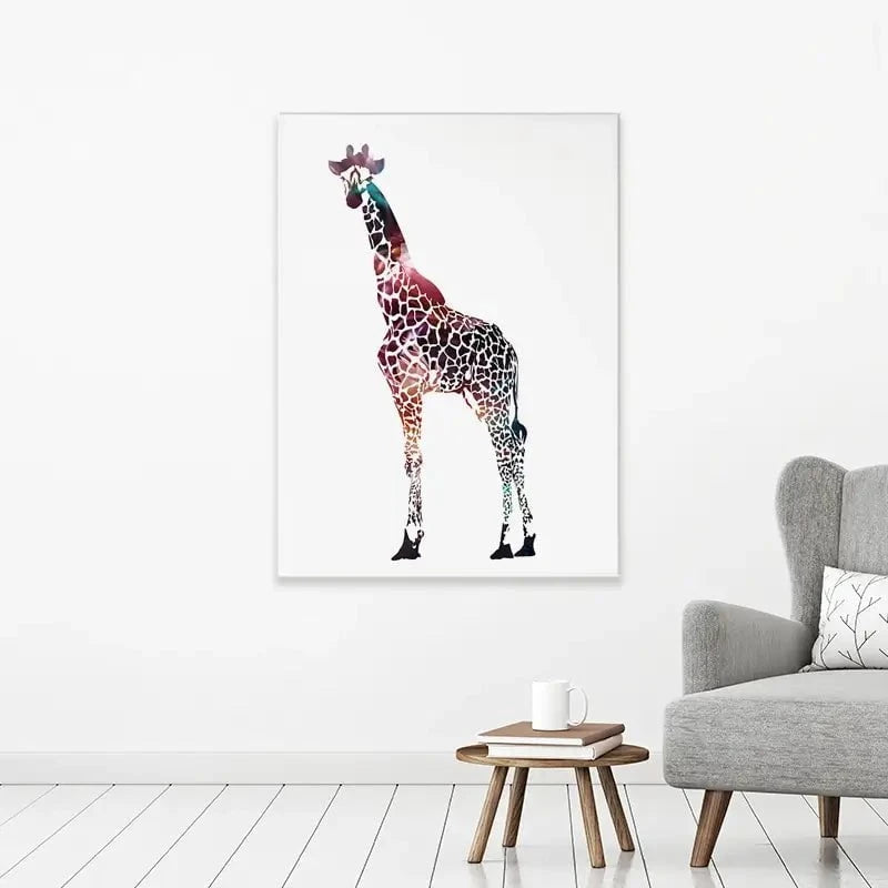 Giraffe On White Canvas Print Giraffe On White Canvas Print wall art product Sarah Manovski