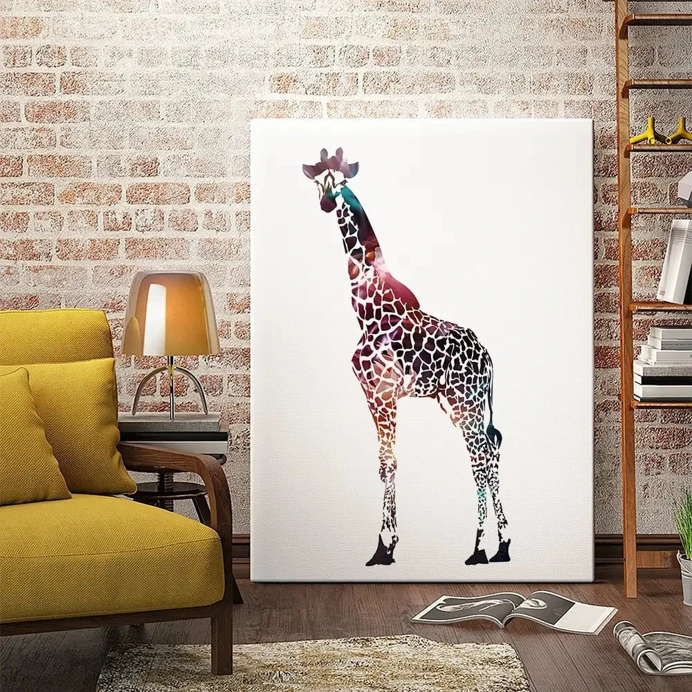 Giraffe On White Canvas Print Giraffe On White Canvas Print wall art product Sarah Manovski