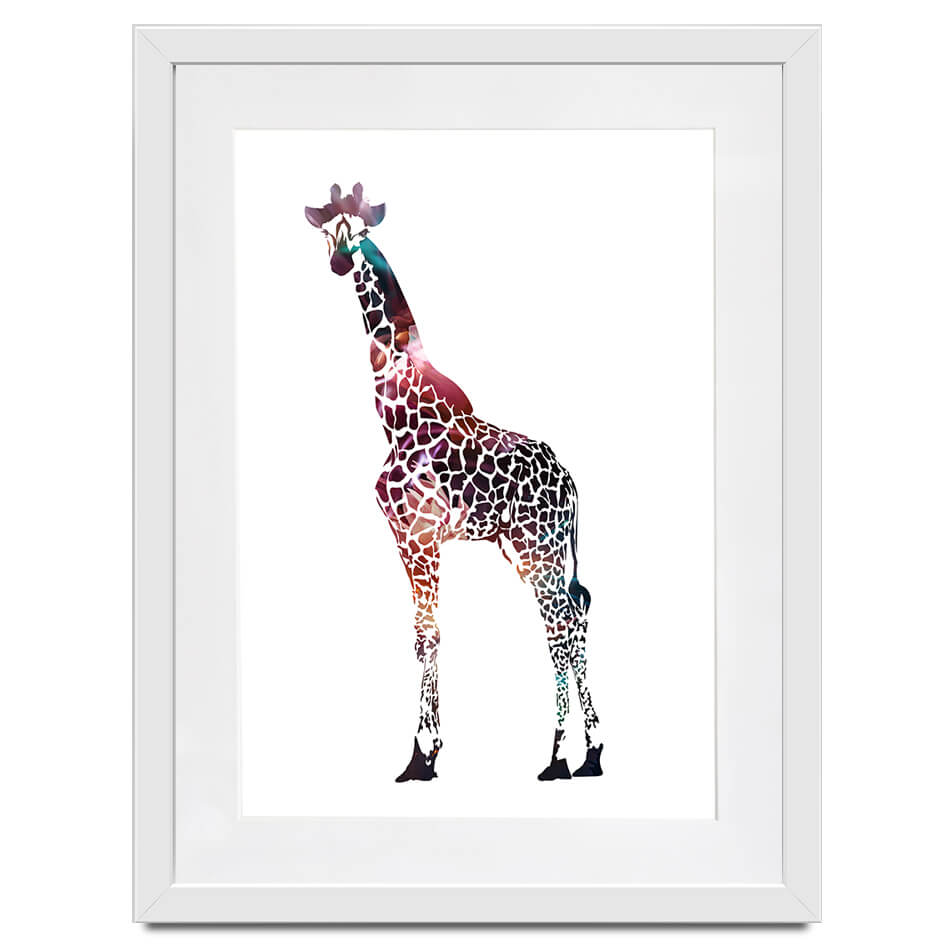 Giraffe On White Framed Art Print Giraffe On White Framed Art Print wall art product Sarah Manovski