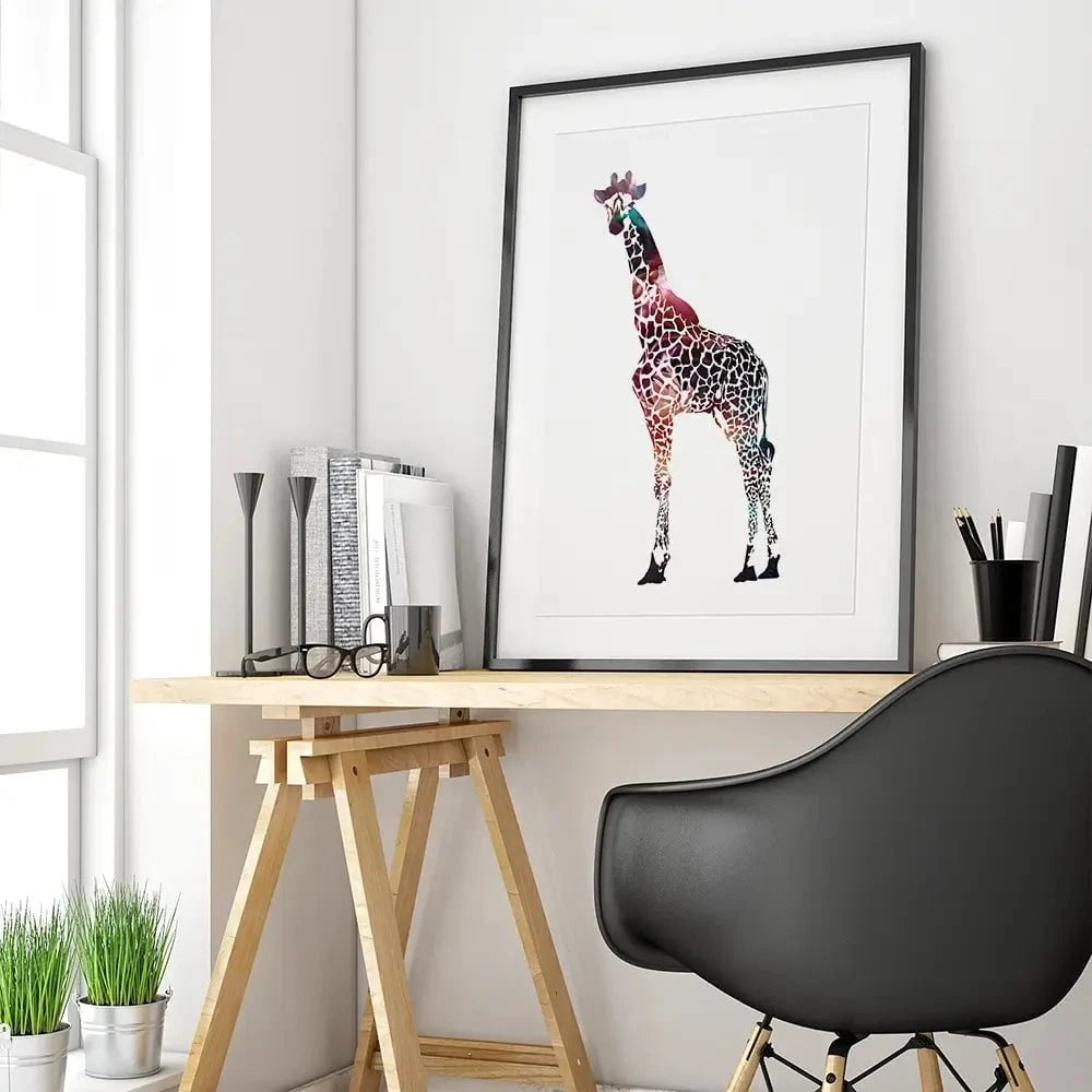 Giraffe On White Framed Art Print Giraffe On White Framed Art Print wall art product Sarah Manovski