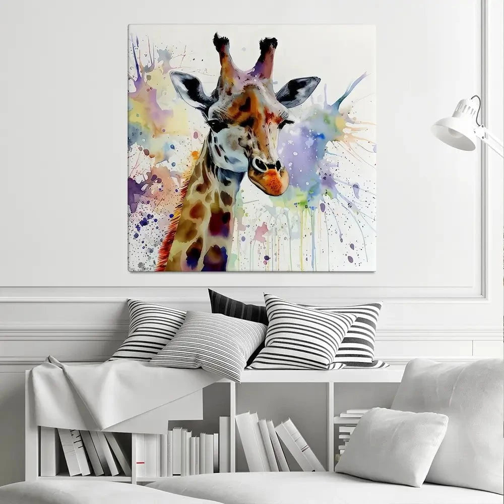 Giraffe Power Square Canvas Print Giraffe Power Square Canvas Print wall art product David Alexander Elder