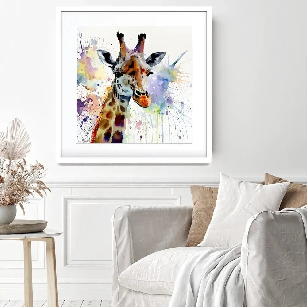 Giraffe Power Square Framed Art Print Giraffe Power Square Framed Art Print wall art product David Alexander Elder