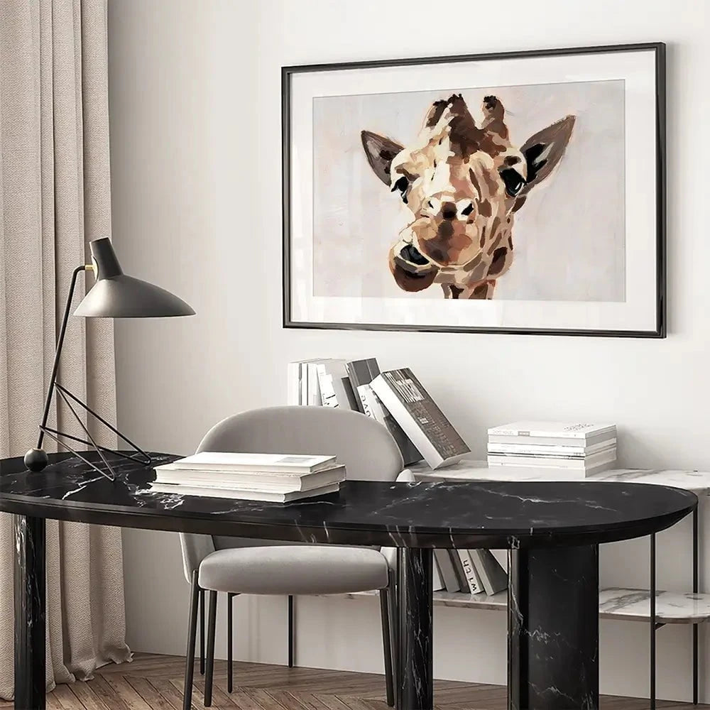 Giraffe's Gaze 2 Framed Art Print Giraffe's Gaze 2 Framed Art Print wall art product Victoria Barnes