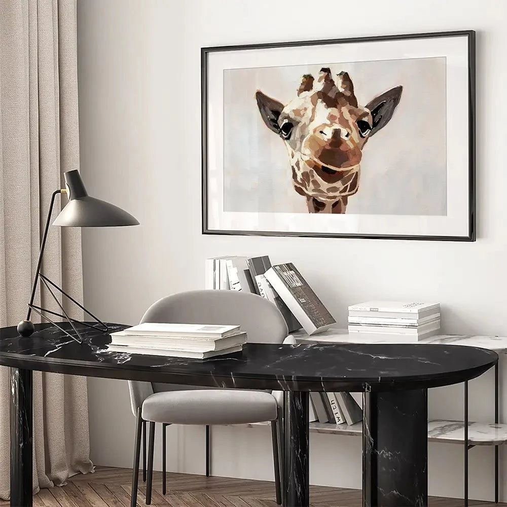 Giraffe's Gaze Framed Art Print Giraffe's Gaze Framed Art Print wall art product Victoria Barnes