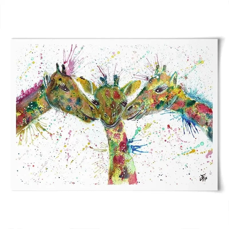 Giraffes Together Art Print Giraffes Together Art Print wall art product Jamie Taylor