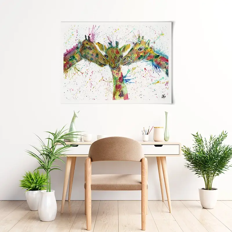 Giraffes Together Art Print Giraffes Together Art Print wall art product Jamie Taylor