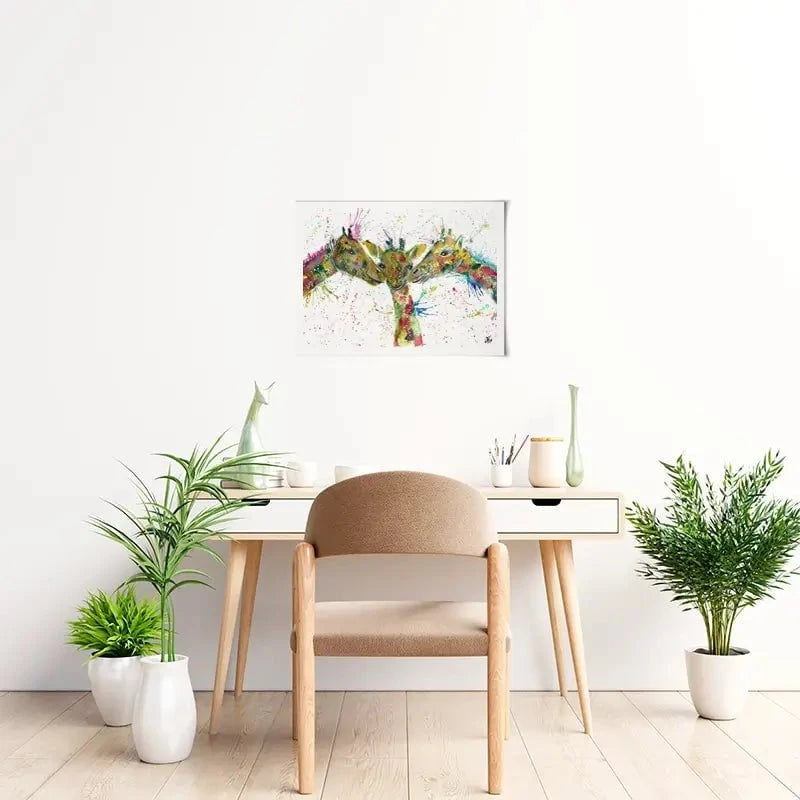 Giraffes Together Art Print Giraffes Together Art Print wall art product Jamie Taylor