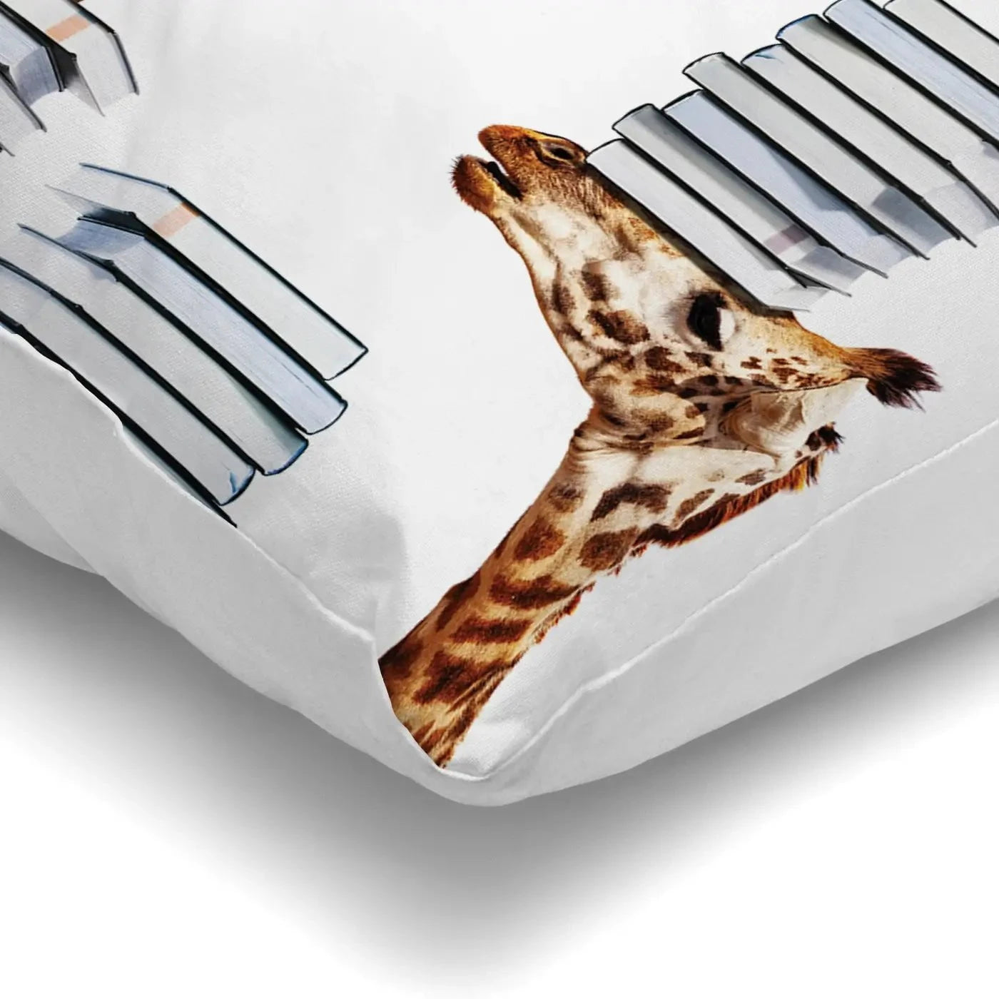 Giraffes With Books Cushion Giraffes With Books Cushion wall art product Sergey Novikov / Shutterstock