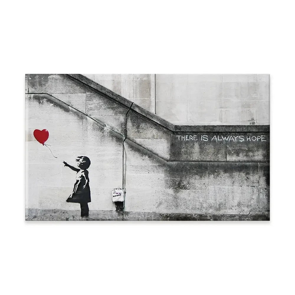 Girl And Heart Balloon Canvas Print Girl And Heart Balloon Canvas Print | Girl And Heart Balloon Canvas wall art product Banksy