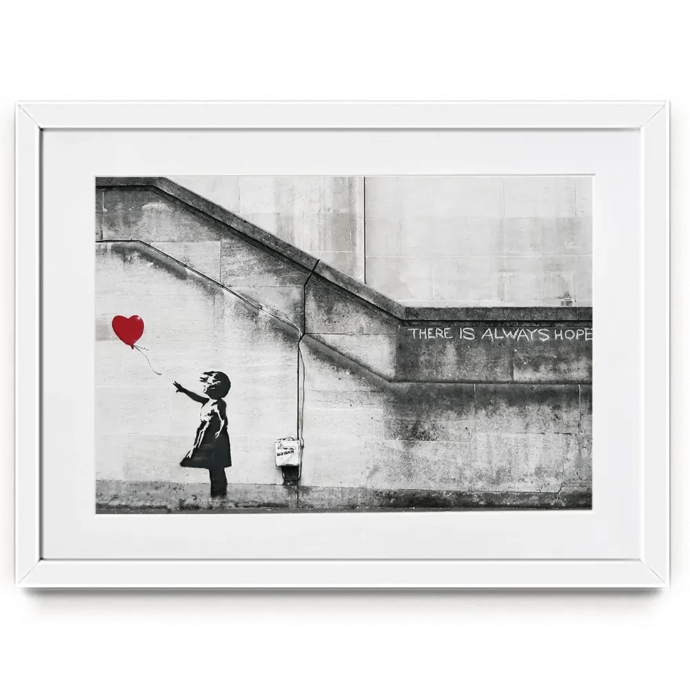 Girl And Heart Balloon Framed Art Print Girl And Heart Balloon Framed Art Print | Girl And Heart Balloon Art wall art product Banksy