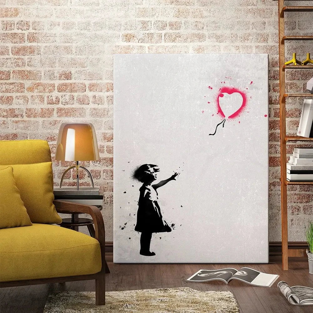 Girl With Balloon Portrait Canvas Print Girl With Balloon Portrait Canvas Print wall art product Banksy