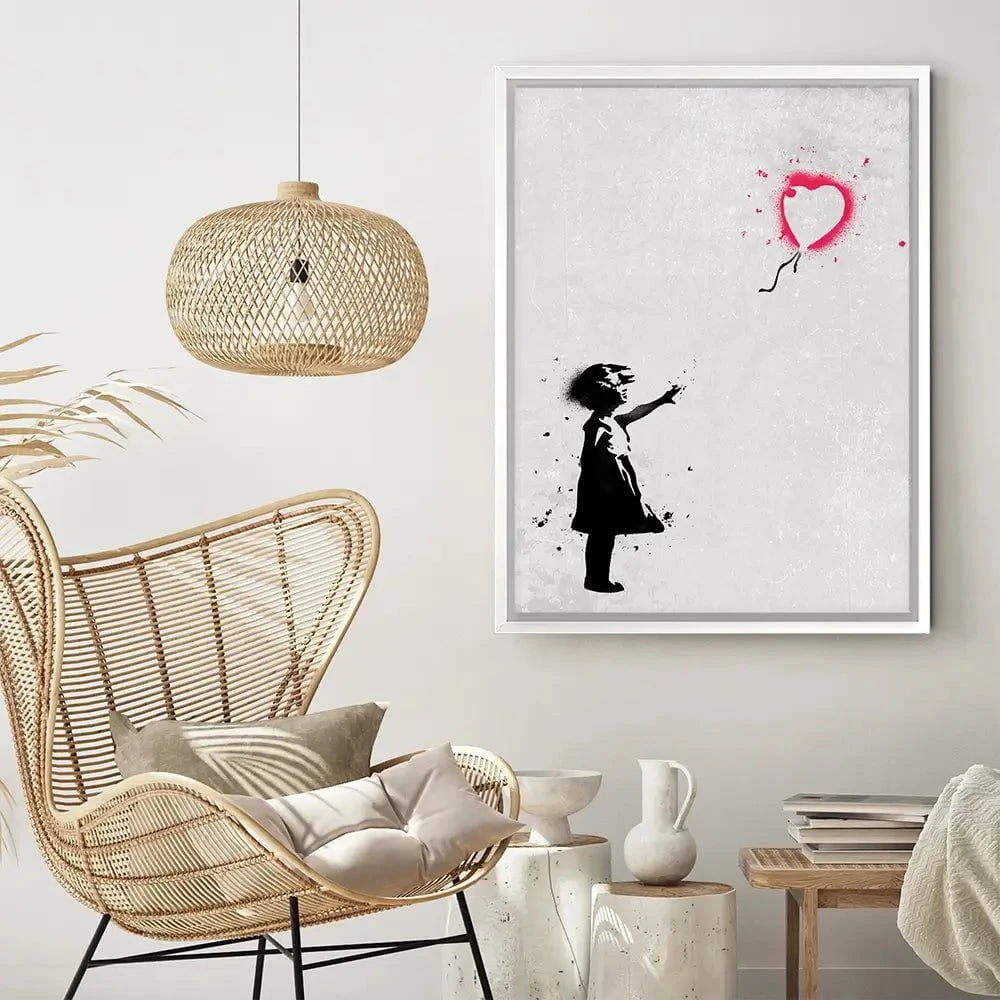 Girl With Balloon Portrait Canvas Print Girl With Balloon Portrait Canvas Print wall art product Banksy