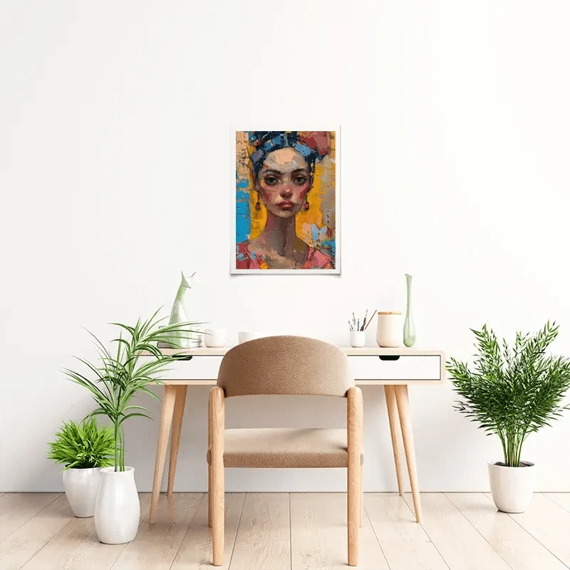 Girl With Colourful Hair Art Print Girl With Colourful Hair Art Print wall art product Elena Avanesova