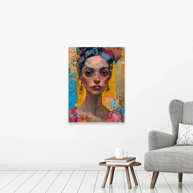 Girl With Colourful Hair Canvas Print Girl With Colourful Hair Canvas Print wall art product Elena Avanesova