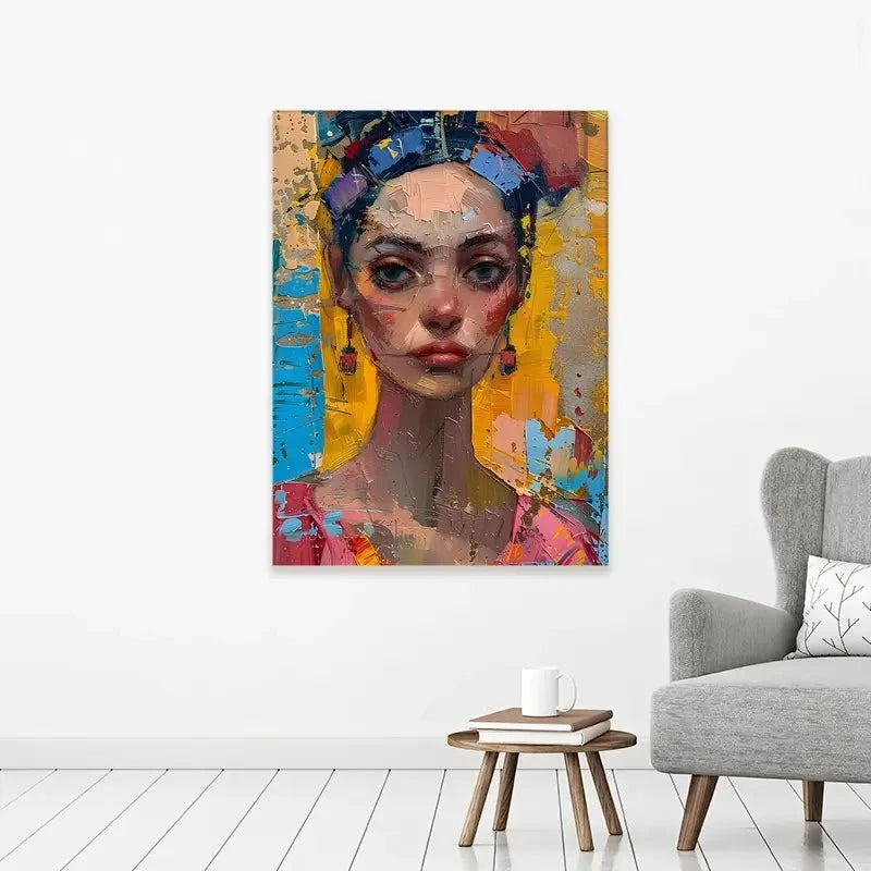 Girl With Colourful Hair Canvas Print Girl With Colourful Hair Canvas Print wall art product Elena Avanesova