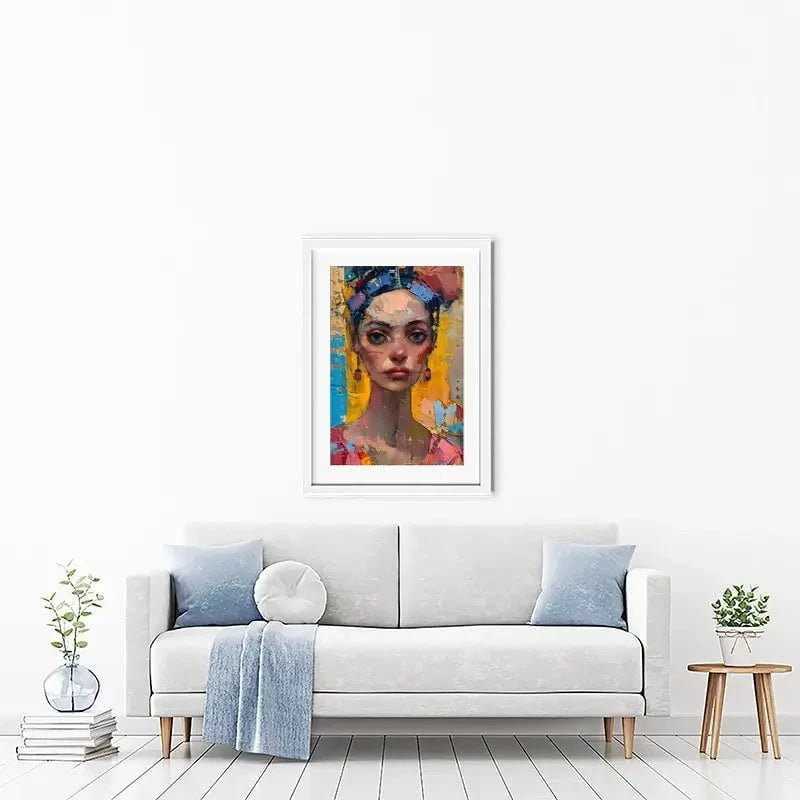 Girl With Colourful Hair Framed Art Print Girl With Colourful Hair Framed Art Print wall art product Elena Avanesova