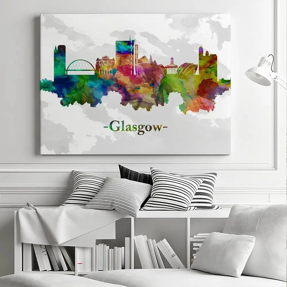 Glasgow In Colour Canvas Print Glasgow In Colour Canvas Print wall art product Towseef Dar / Shutterstock