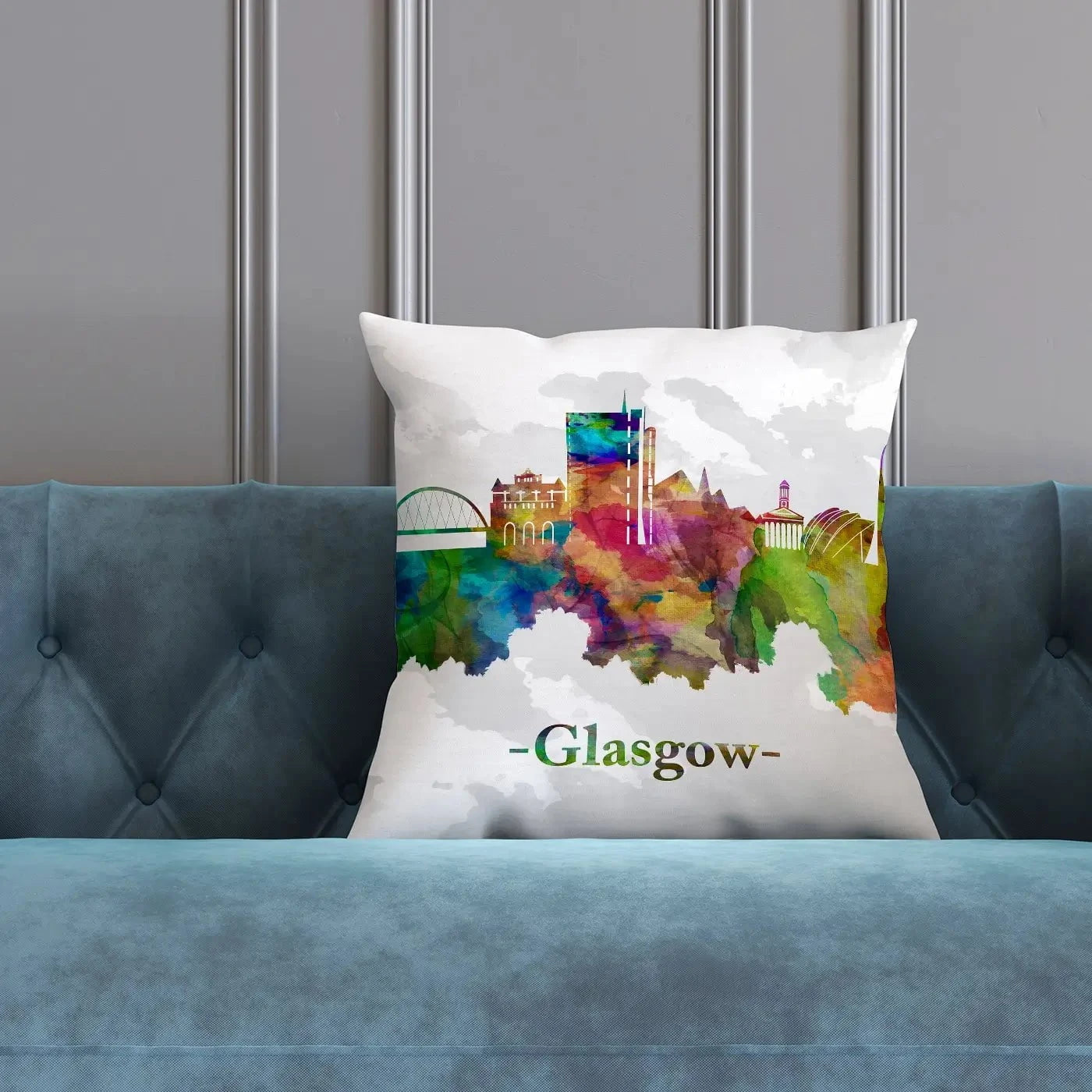 Glasgow In Colour Cushion Glasgow In Colour Cushion wall art product Towseef Dar / Shutterstock