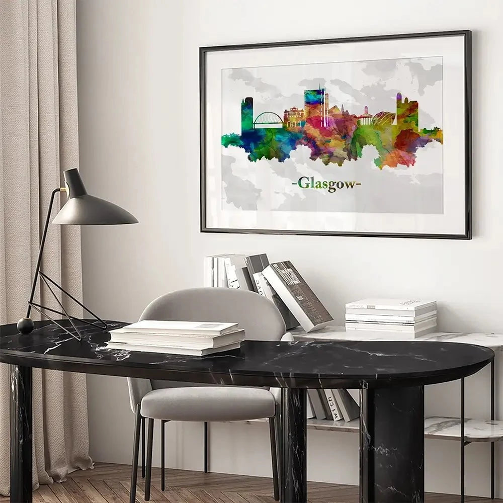 Glasgow In Colour Framed Art Print Glasgow In Colour Framed Art Print wall art product Towseef Dar / Shutterstock