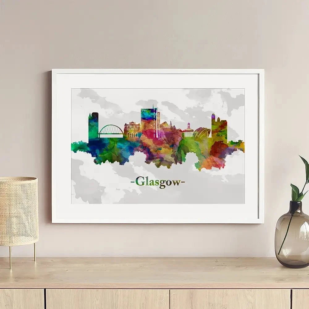 Glasgow In Colour Framed Art Print Glasgow In Colour Framed Art Print wall art product Towseef Dar / Shutterstock