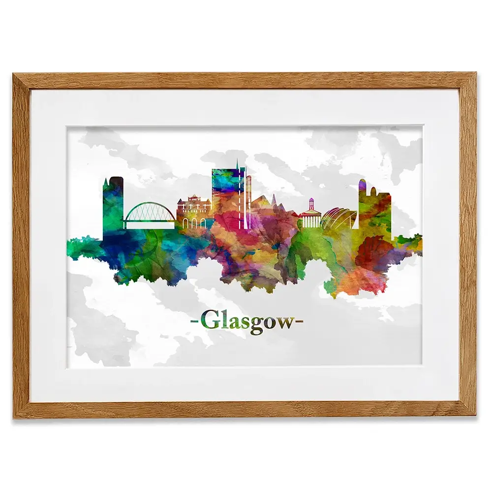 Glasgow In Colour Framed Art Print Glasgow In Colour Framed Art Print wall art product Towseef Dar / Shutterstock