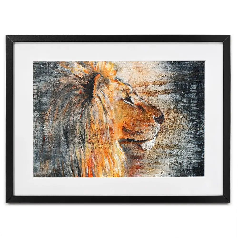 Glowing Lion Framed Art Print Glowing Lion Framed Art Print wall art product Studio Paint-Ing