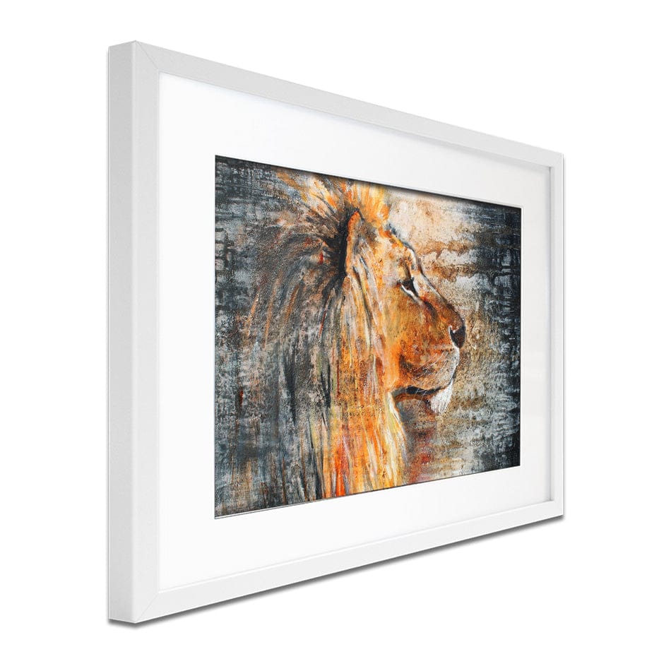 Glowing Lion Framed Art Print wall art product Studio Paint-Ing