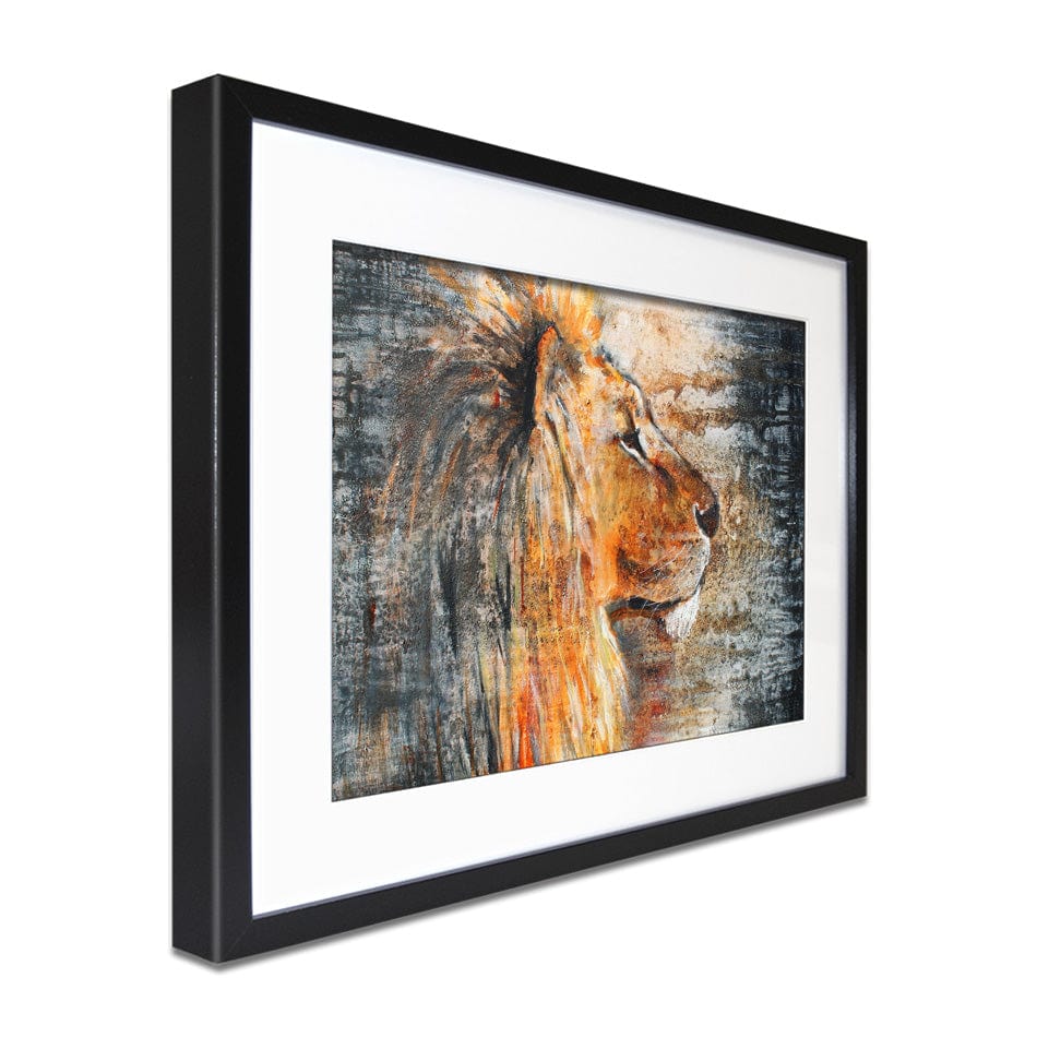 Glowing Lion Framed Art Print wall art product Studio Paint-Ing