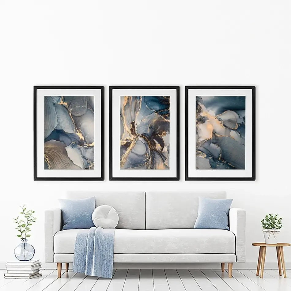 Glowing Marble Framed Art Print Trio Glowing Marble Framed Art Print Trio wall art product coldsun777 / Shutterstock