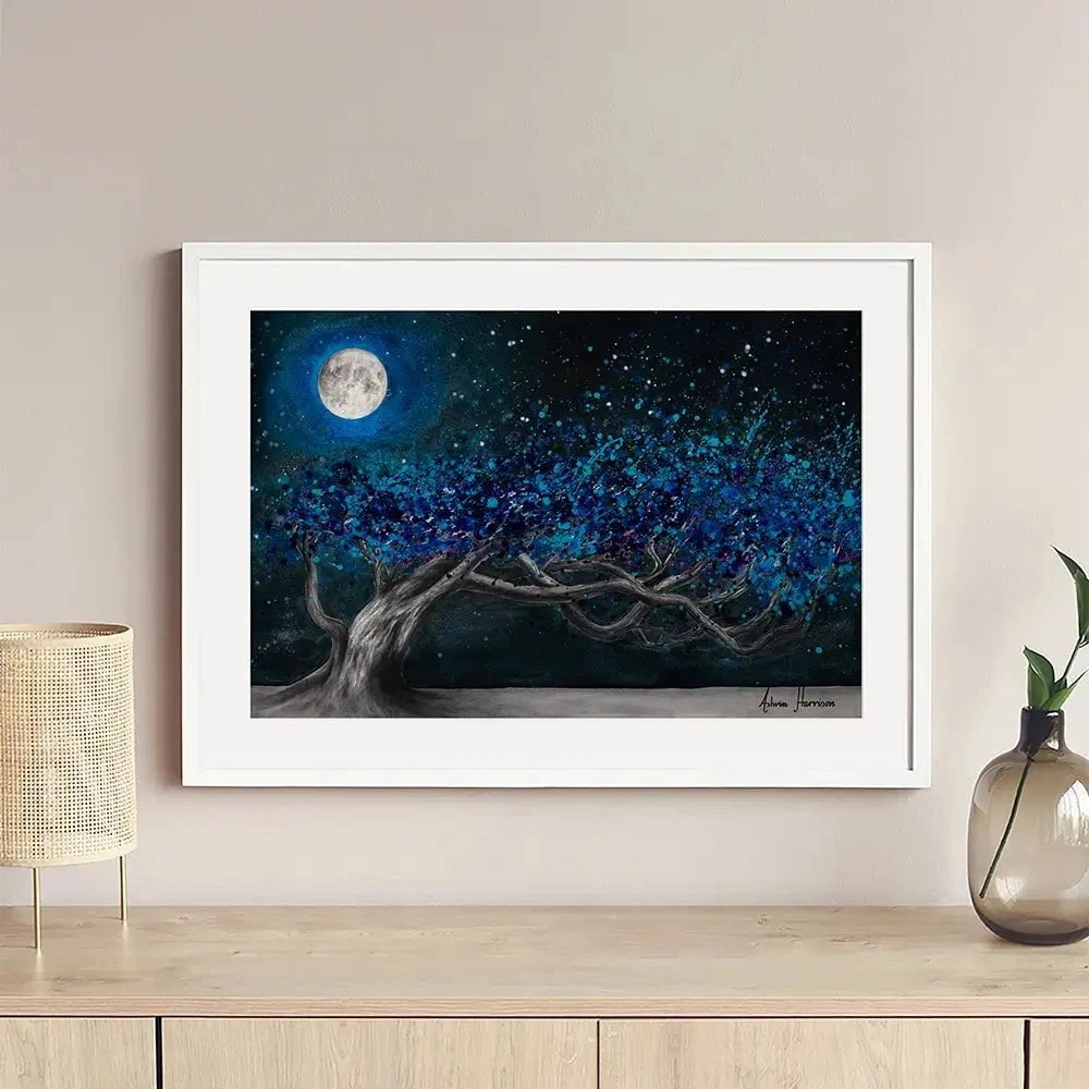 Glowing Midnight Tree Framed Art Print Glowing Midnight Tree Framed Art Print wall art product Ashvin Harrison
