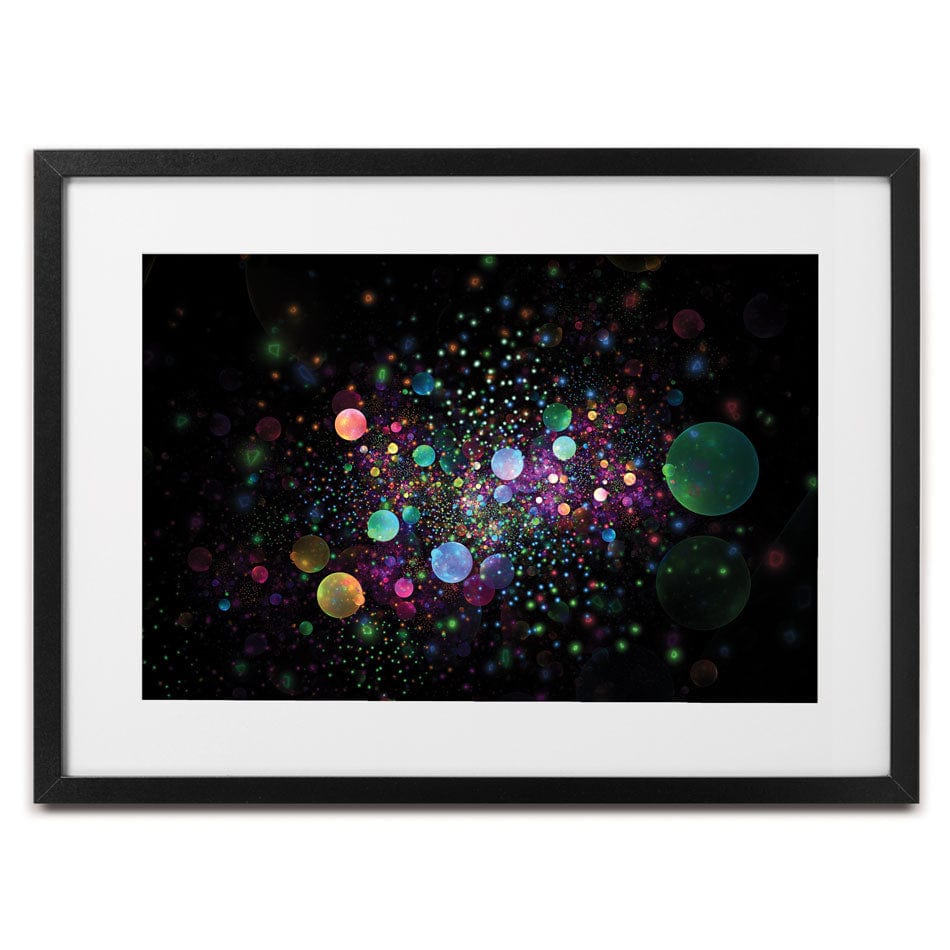 Glowing Rainbow Drops Framed Art Print Glowing Rainbow Drops Framed Art Print wall art product Shvets_Art / Shutterstock