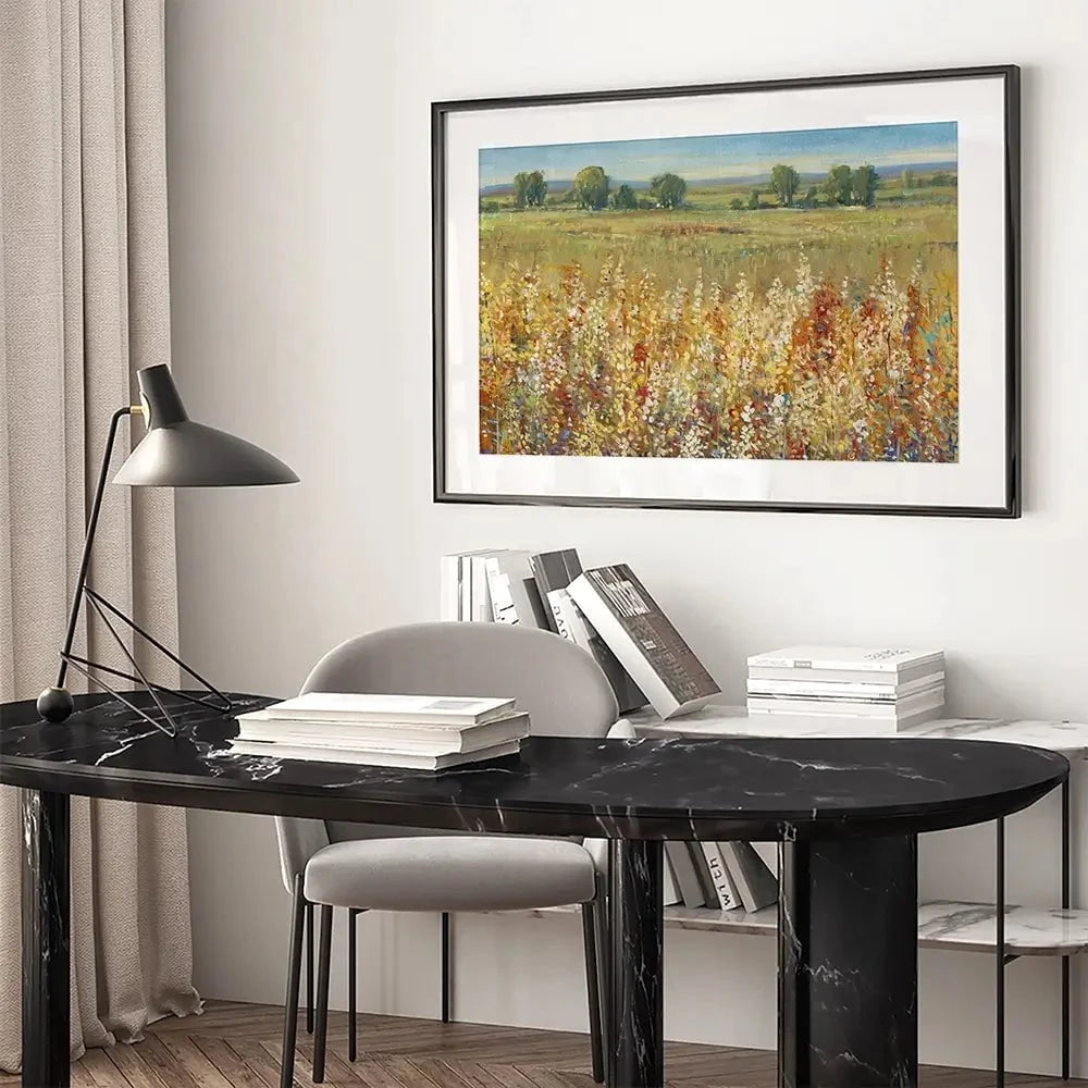 Gold And Red Field Framed Art Print Gold And Red Field Framed Art Print wall art product Tim O'Toole