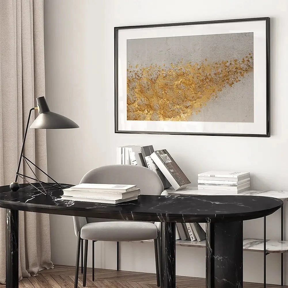 Gold Flow Framed Art Print Gold Flow Framed Art Print wall art product Maria Moretti