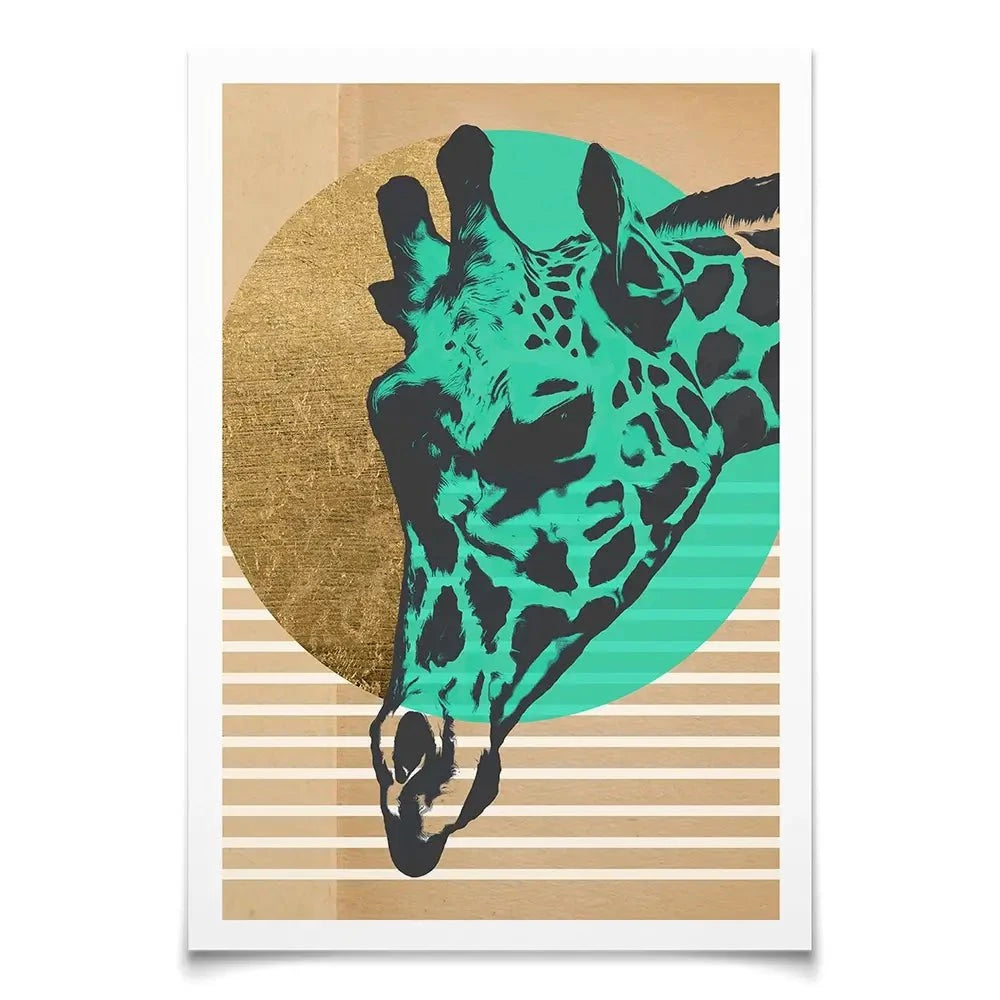 Gold Geometric Giraffe Art Print Gold Geometric Giraffe Art Print wall art product Alonzo Saunders