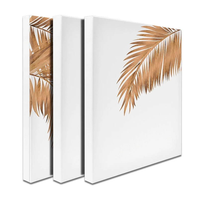 Gold Leaf Trio Canvas Print Gold Leaf Trio Canvas Print wall art product Sarah Manovski