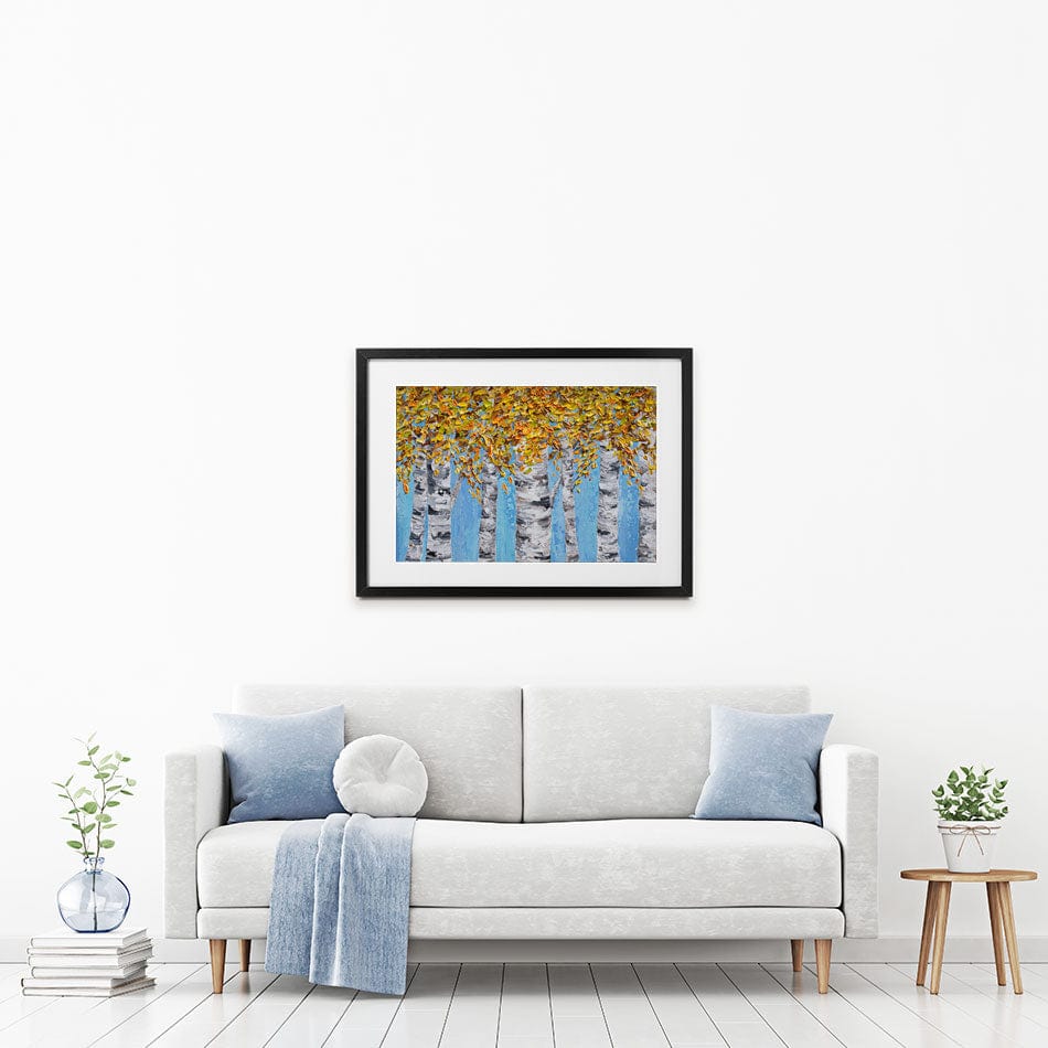 Golden Birches Framed Art Print wall art product Olga Tkachyk