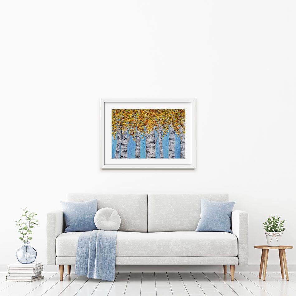 Golden Birches Framed Art Print wall art product Olga Tkachyk