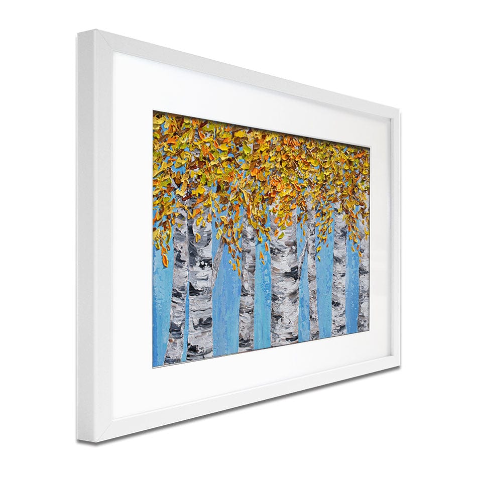 Golden Birches Framed Art Print wall art product Olga Tkachyk