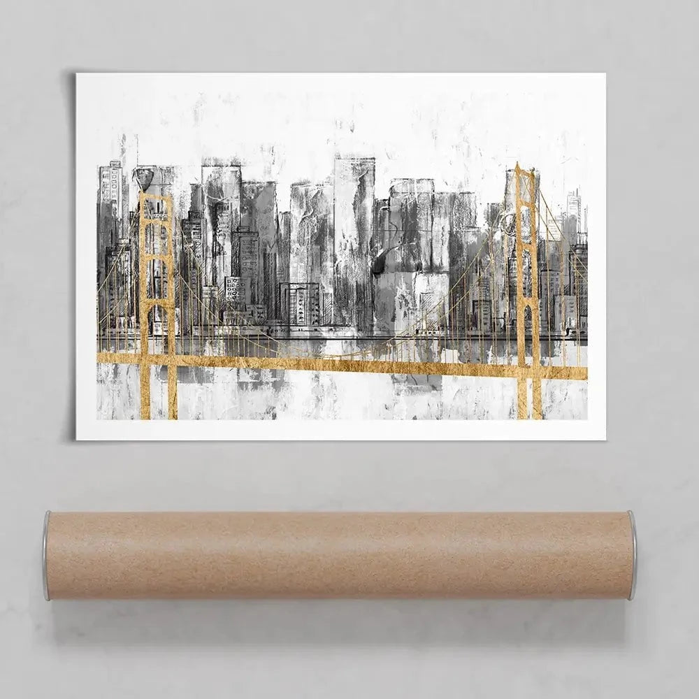 Golden Bridge Panorama Art Print Golden Bridge Panorama Art Print wall art product Jennifer Goldberger