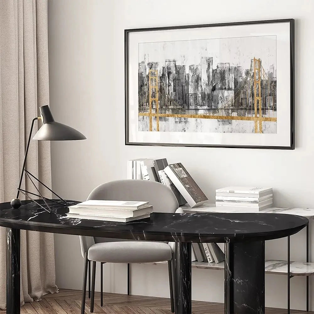 Golden Bridge Panorama Framed Art Print Golden Bridge Panorama Framed Art Print wall art product Jennifer Goldberger