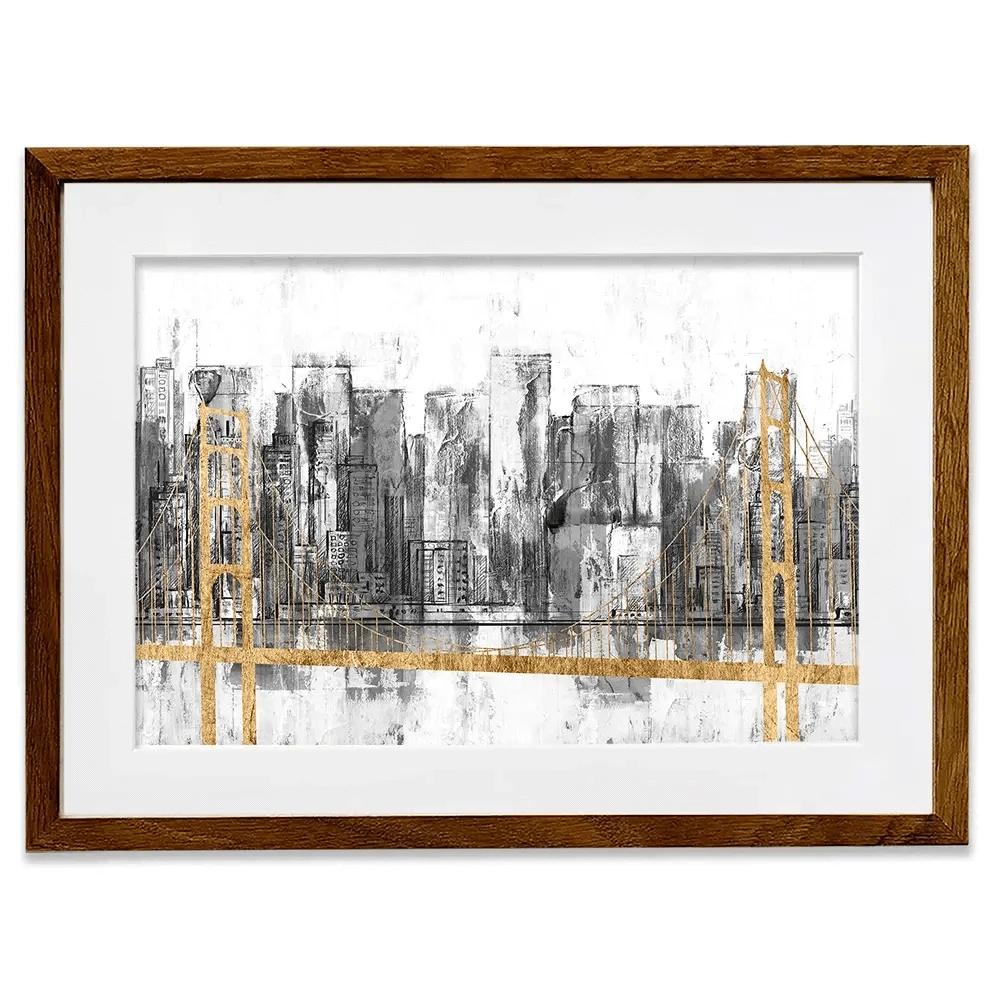 Golden Bridge Panorama Framed Art Print Golden Bridge Panorama Framed Art Print wall art product Jennifer Goldberger