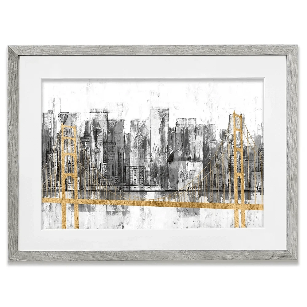 Golden Bridge Panorama Framed Art Print Golden Bridge Panorama Framed Art Print wall art product Jennifer Goldberger