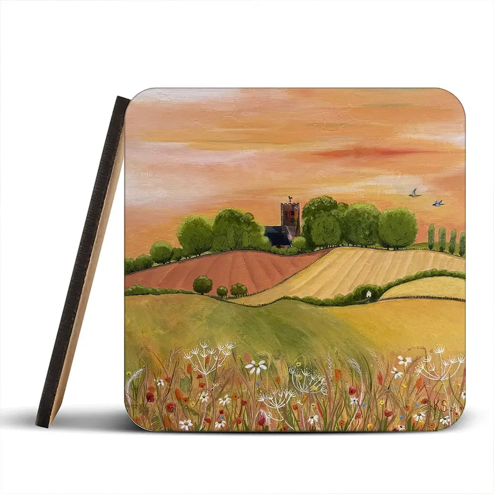 Golden Fields Coaster Set Golden Fields Coaster Set wall art product Karen Sutton