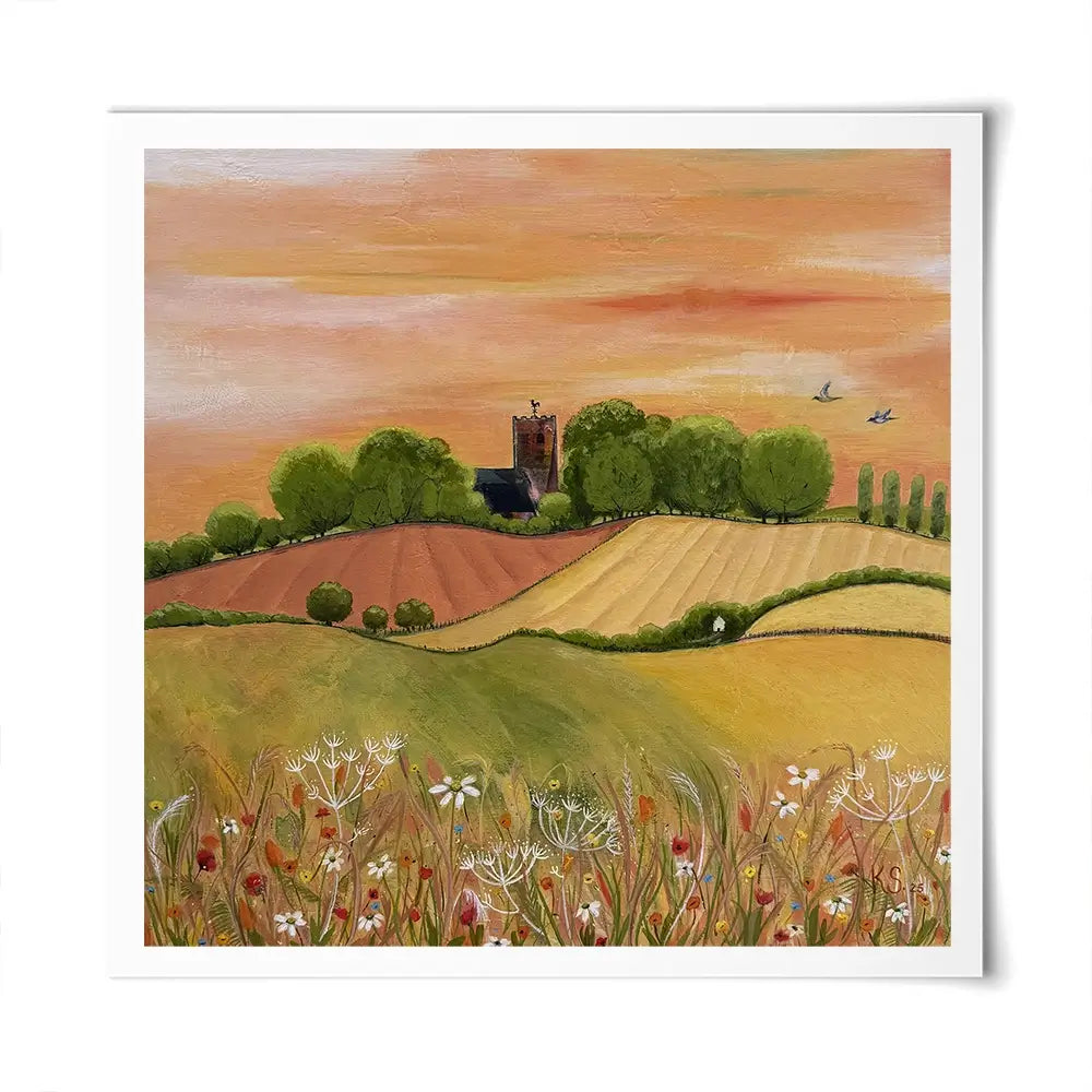 Golden Fields Square Art Print Golden Fields Square Art Print wall art product Karen Sutton