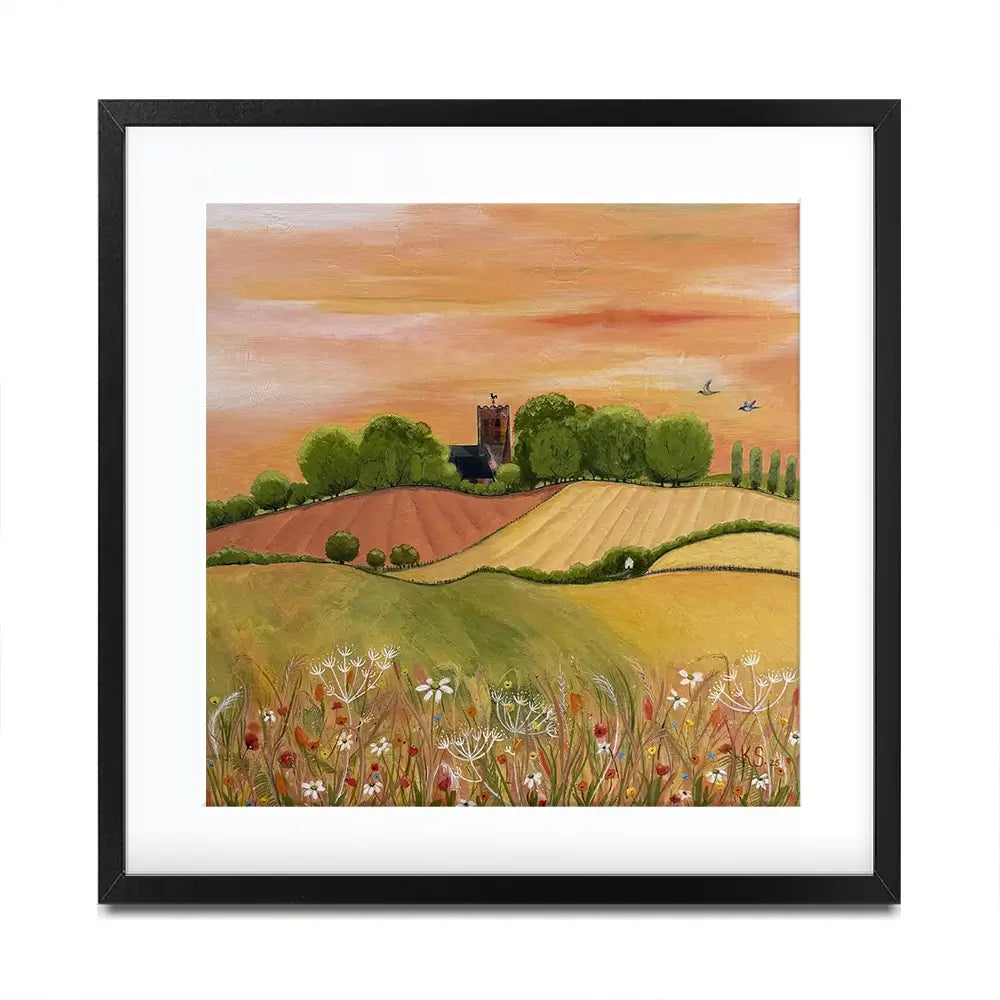 Golden Fields Square Framed Art Print Golden Fields Square Framed Art Print wall art product Karen Sutton
