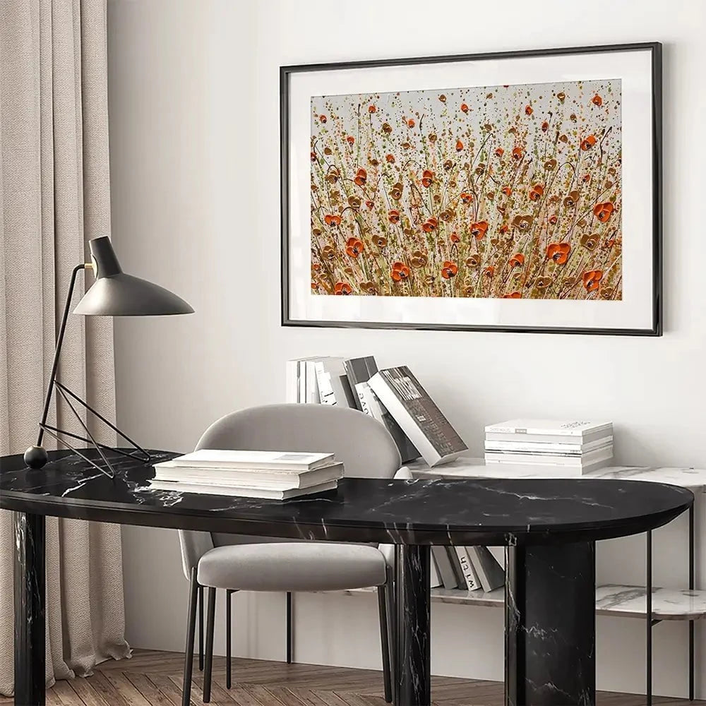 Golden Flowers Framed Art Print Golden Flowers Framed Art Print wall art product Olga Tkachyk