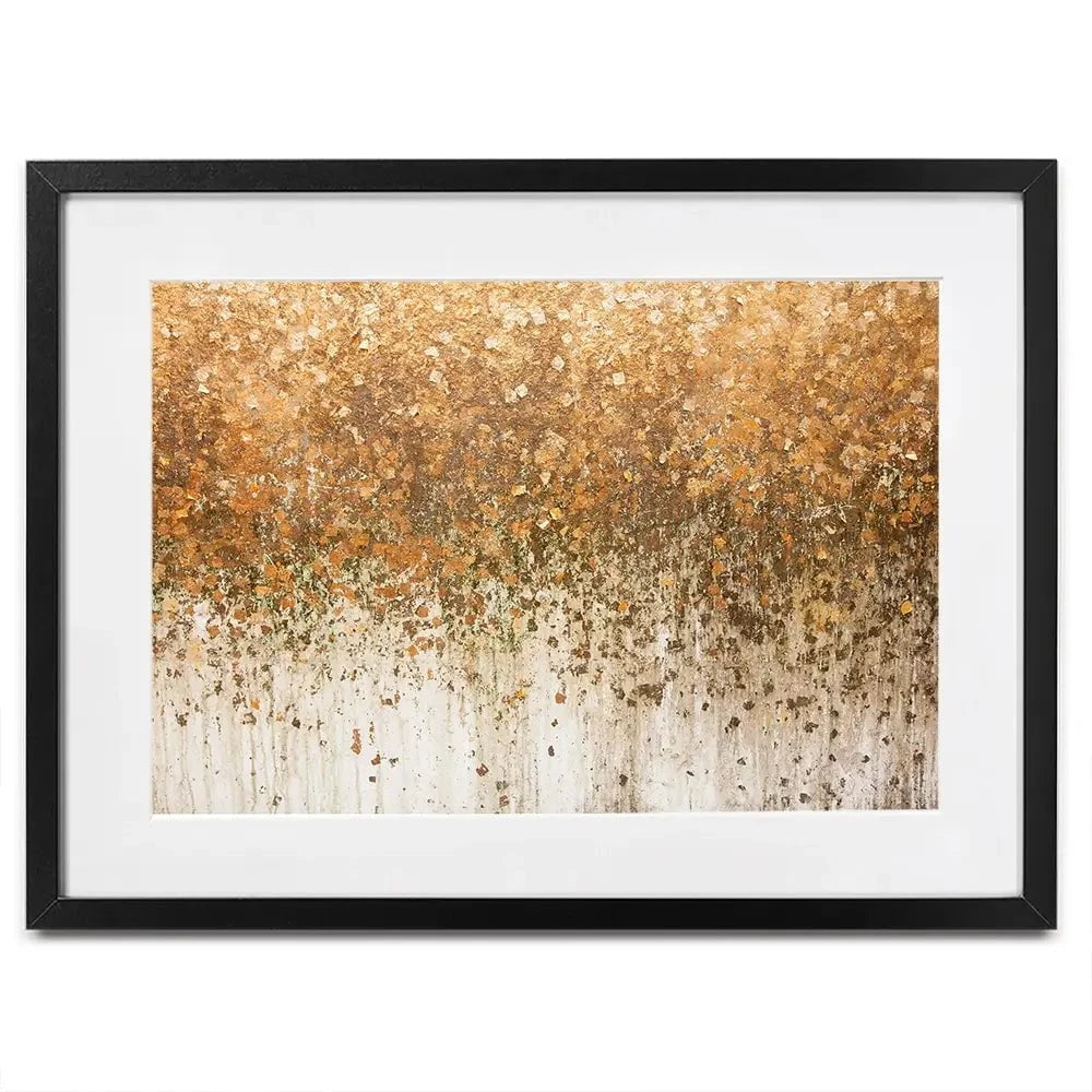 Golden Leaf Wall Framed Art Print Golden Leaf Wall Framed Art Print wall art product WIN12_ET / Shutterstock