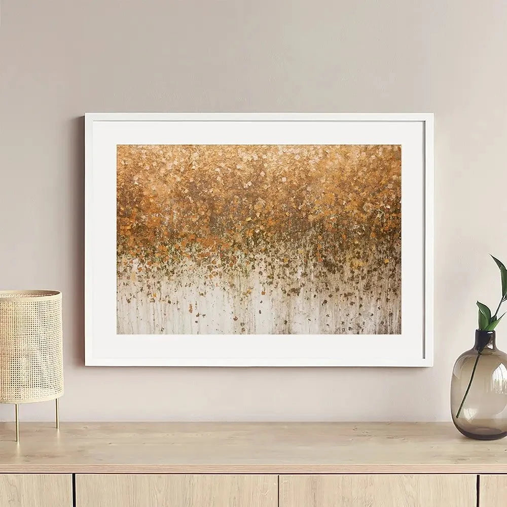 Golden Leaf Wall Framed Art Print Golden Leaf Wall Framed Art Print wall art product WIN12_ET / Shutterstock