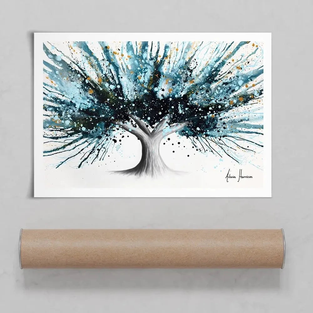 Golden Night Tree Art Print Golden Night Tree Art Print wall art product Ashvin Harrison